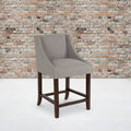 Light Gray Fabric Counter Height Stool D120