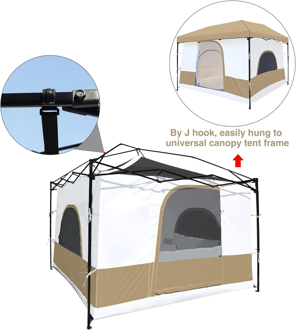 10' x 10' Khaki Camping Inner Tent Square Tent with Full Floor Y887222