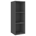 High Gloss Gray Wall-Mounted TV Cabinet Chipboard J55964