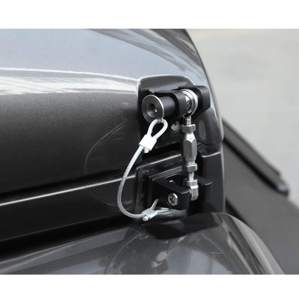 Hood Latches for Jeep Wrangler, Locking Hood Catch Kit Aluminum Alloy, Black, Pack of 2 R622