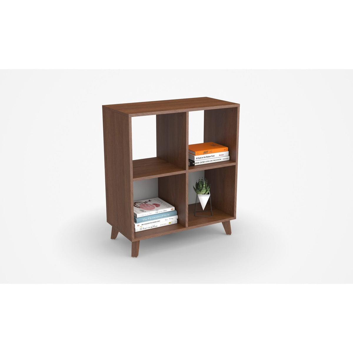 Light Walnut Modern Cube Bookcase K3423