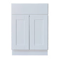 White Double Door Base Cabinet with Drawer E494
