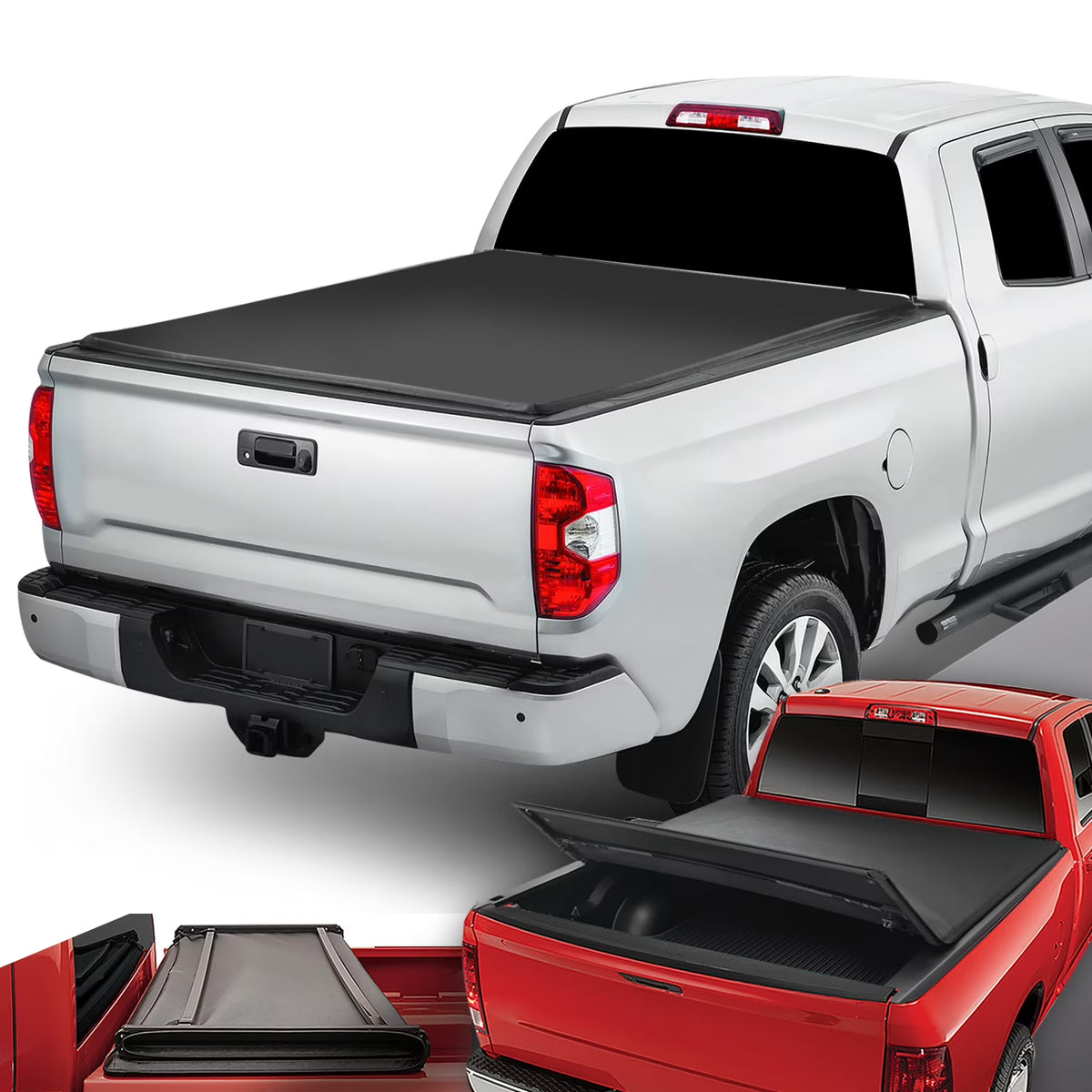 Tri-Fold Soft Top Tonneau Cover for Toyota Tundra 6.5' Bed O4671