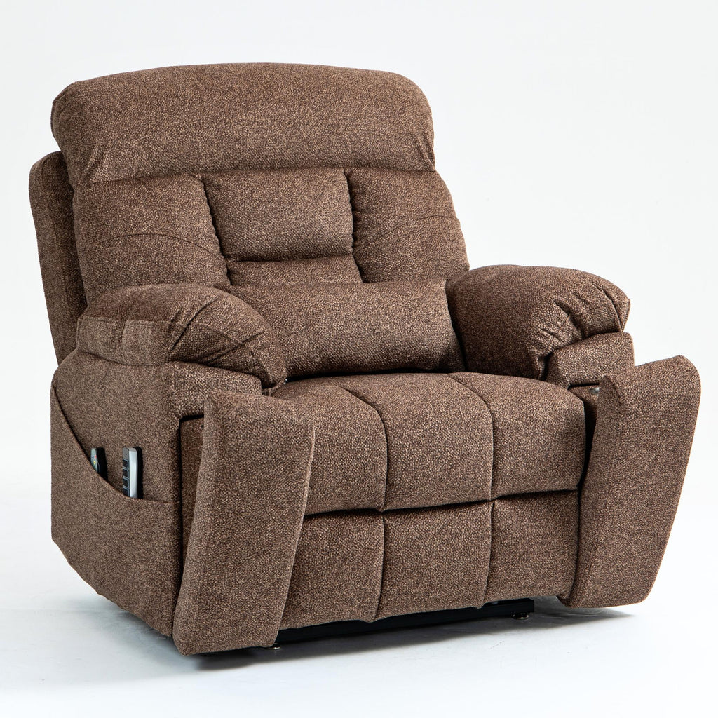 4-Motor Lay Flat Power Lift Recliner Chair with Heat & Massage E150959