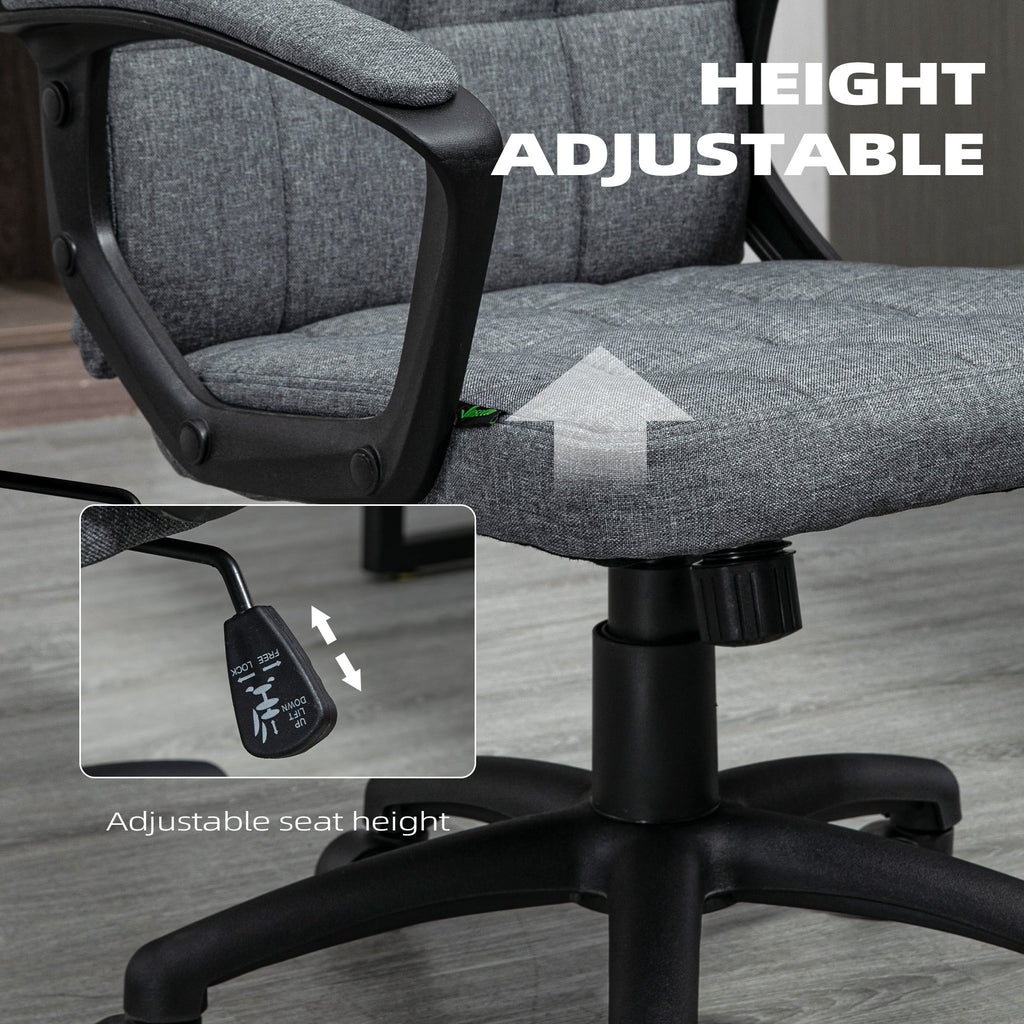 Gray Fluffy Home Office Chair with Adjustable Height X7917