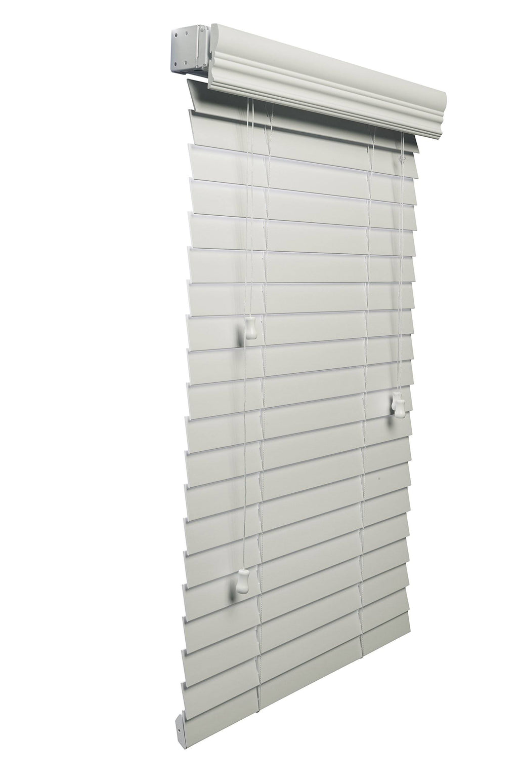 White 2-Inch Faux Wood Blind, 32 by 60-Inch U240717
