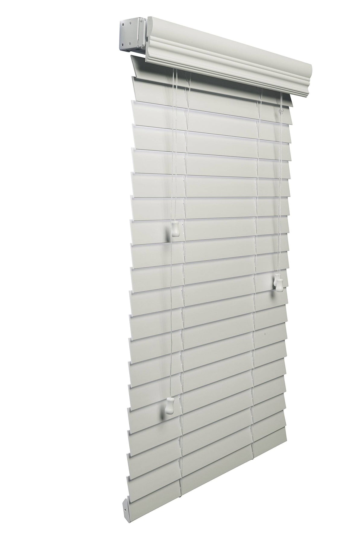 White 2-Inch Faux Wood Blind, 32 by 60-Inch U240717