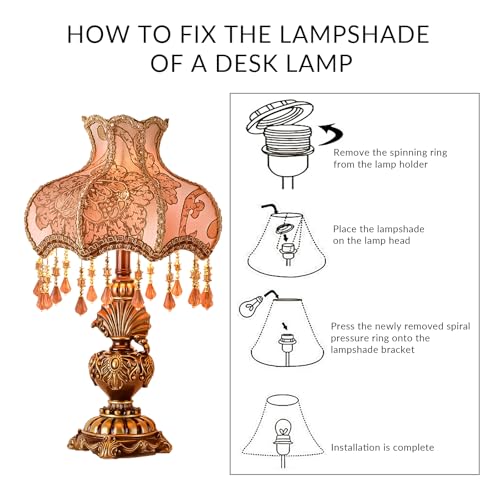 Antique Victorian Floral Table Lamp Fabric Lampshade Resin Base V665473