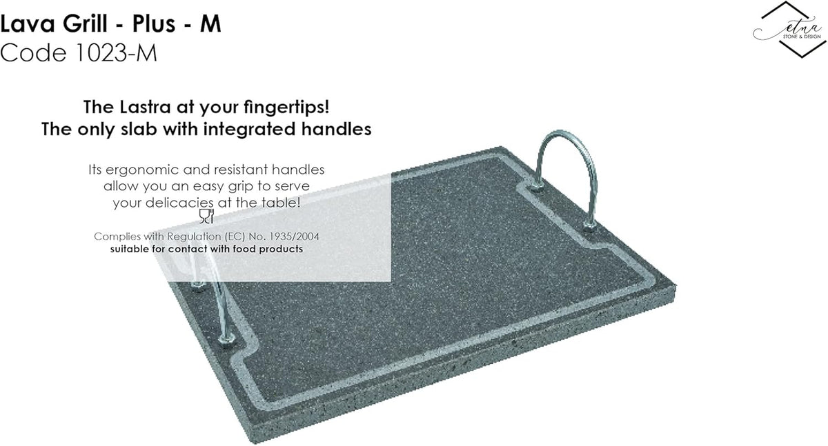 Lava Stone Grilling Plate with Handles K6428