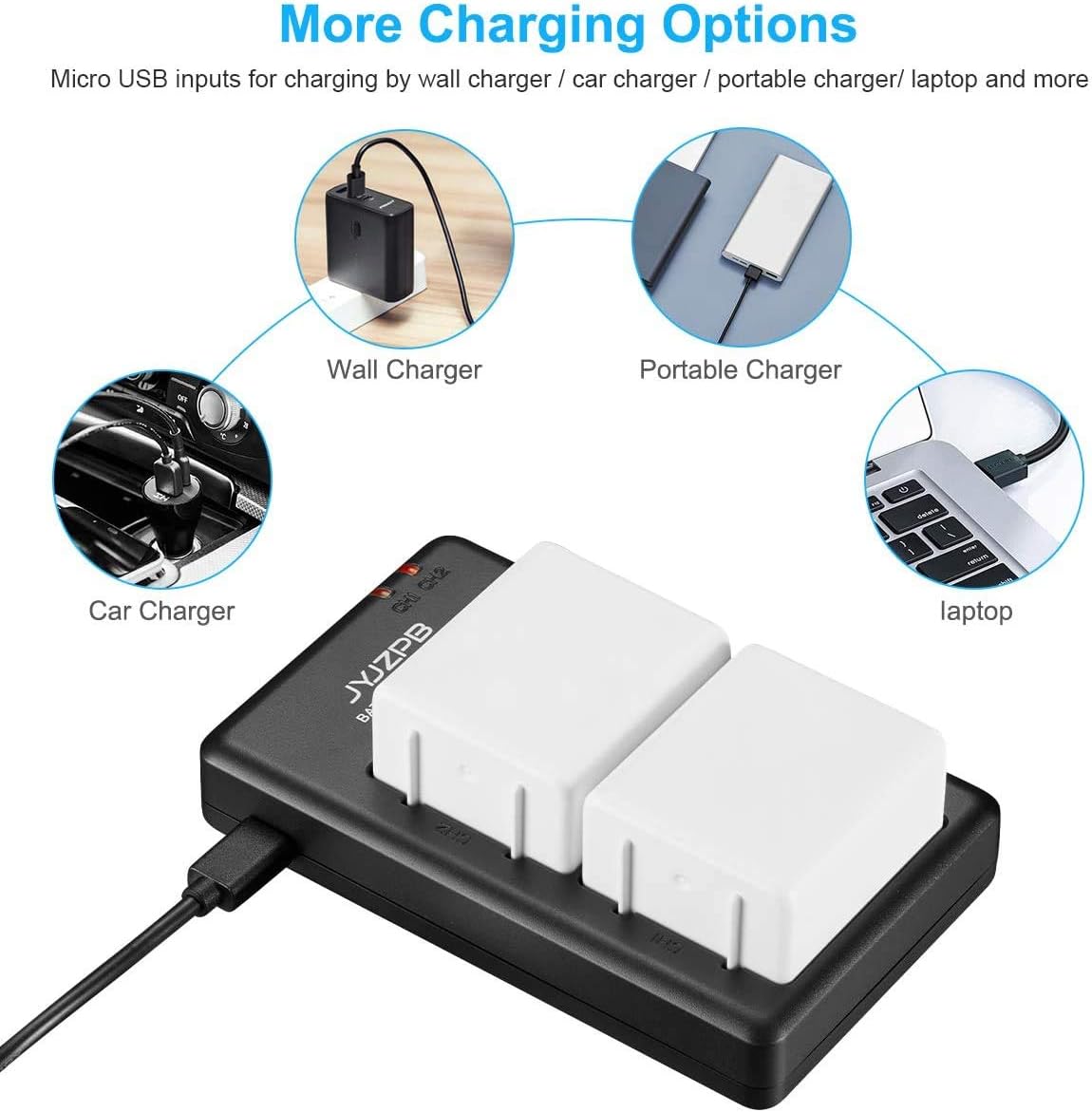 2 Pack 3.85V 4800mAh Replacement Batteries with Dual Battery Charger N9281