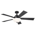 52 inches Ceiling Fan with Light Kit Satin Black Y697682