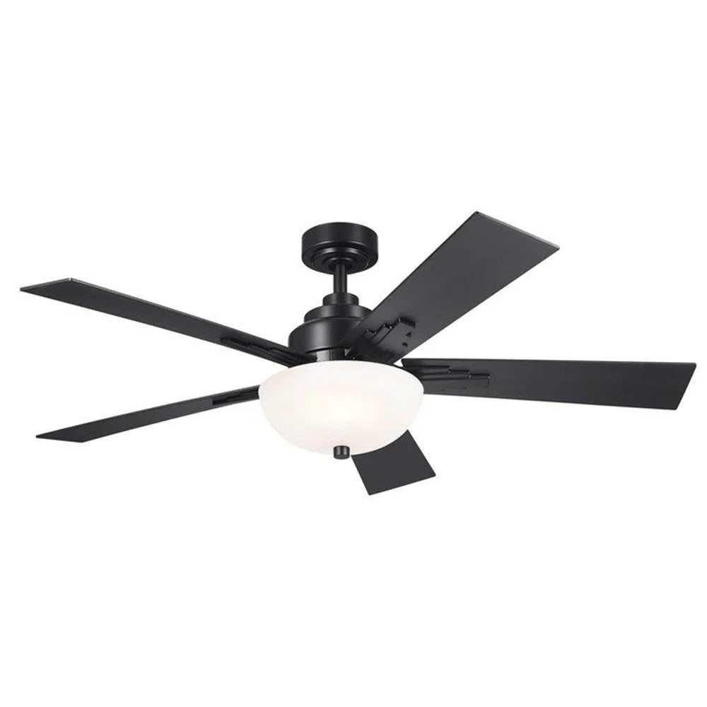 52 inches Ceiling Fan with Light Kit Satin Black Y697682