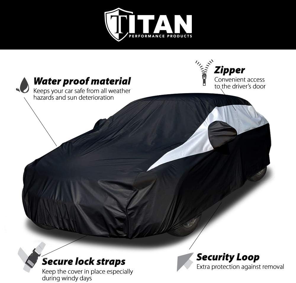 Jet Black Poly 210T Car Cover for Sedans X72559