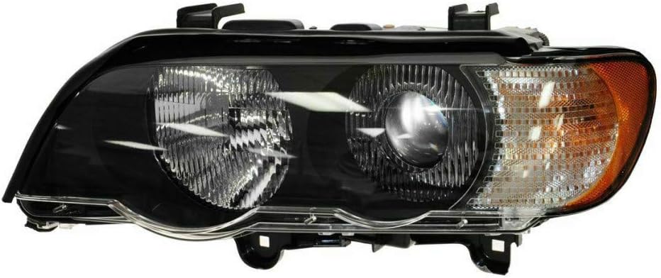 For BMW X5 Headlight Pair Driver and Passenger Side Black Housing G289108