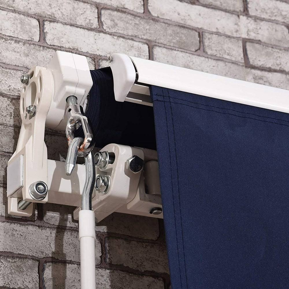 12x10 Feet Manual Retractable Patio Awning F449660