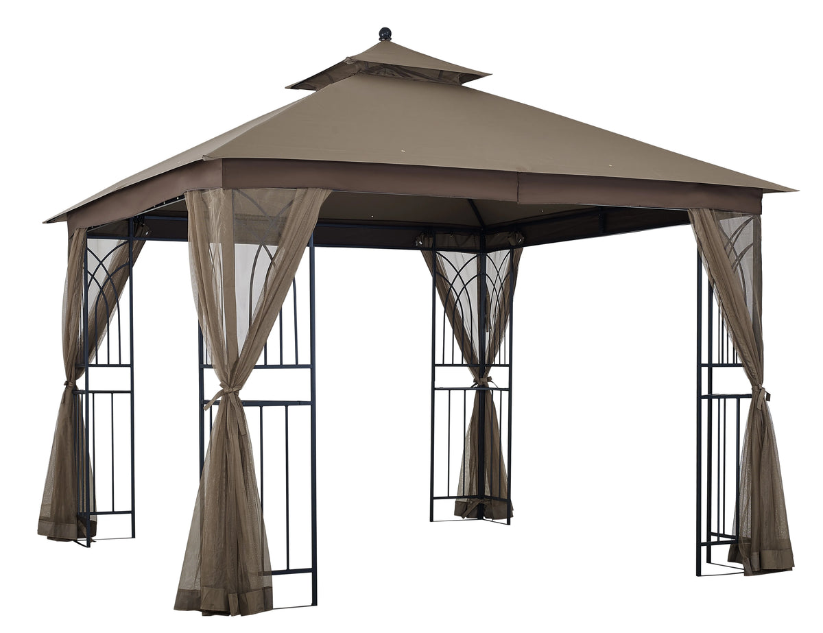 10' x 10' Gazebo with Mosquito Net and Corner Shelves U794