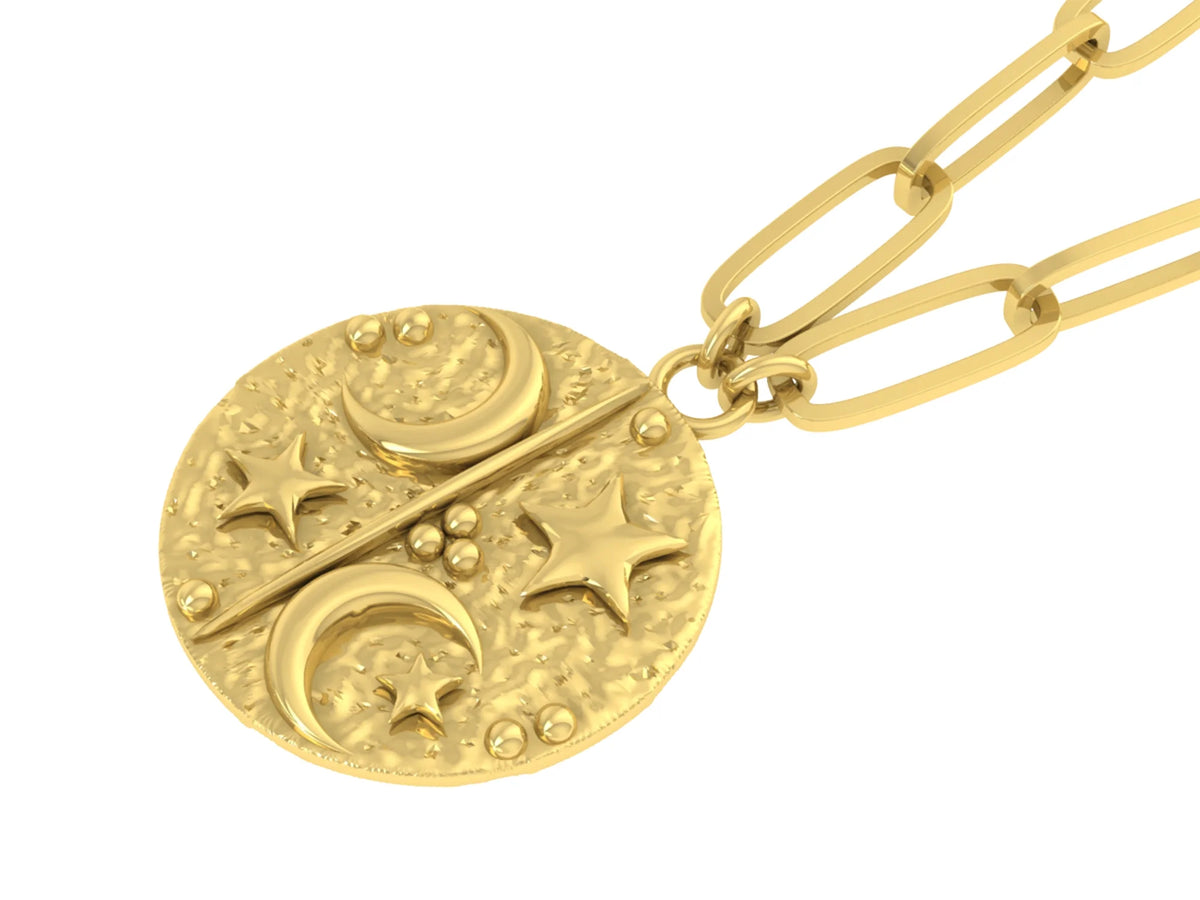 10K Yellow Gold Paperclip Chain Pendant Necklace M22185