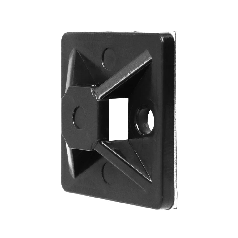 Black Mounting Base for Cable Runs, 100 Pack K75825