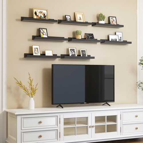 Rustic Brown Wall Shelves Set of 8 W17841