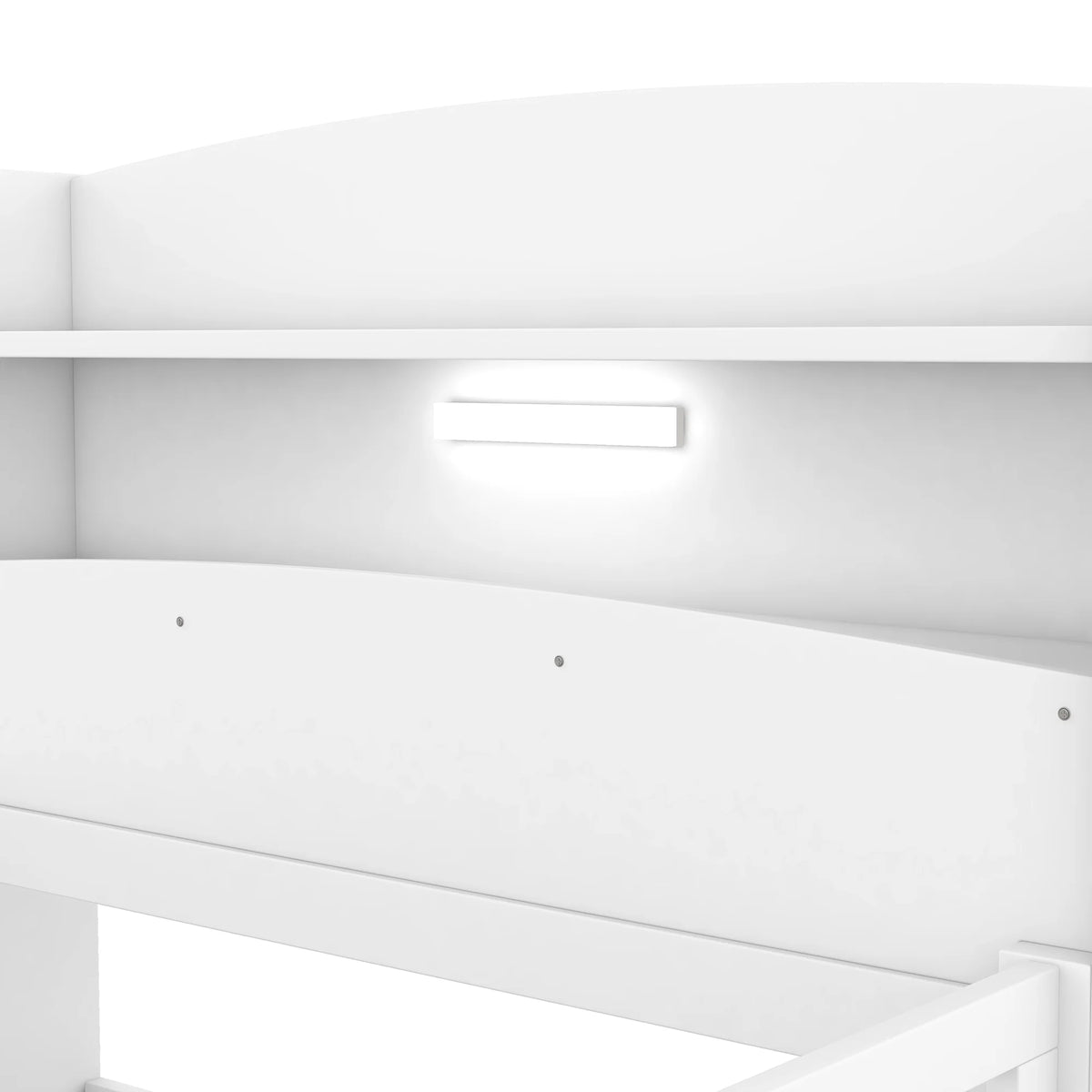 Twin Size Wood Platform Bed with Storage Headboard and Guardrail T152416