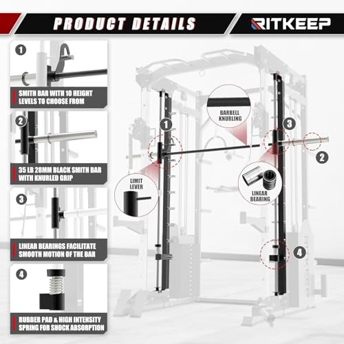 All-in-One Home Gym Equipment with 2200lb Load Capacity and 320lb Weight Stack M1631
