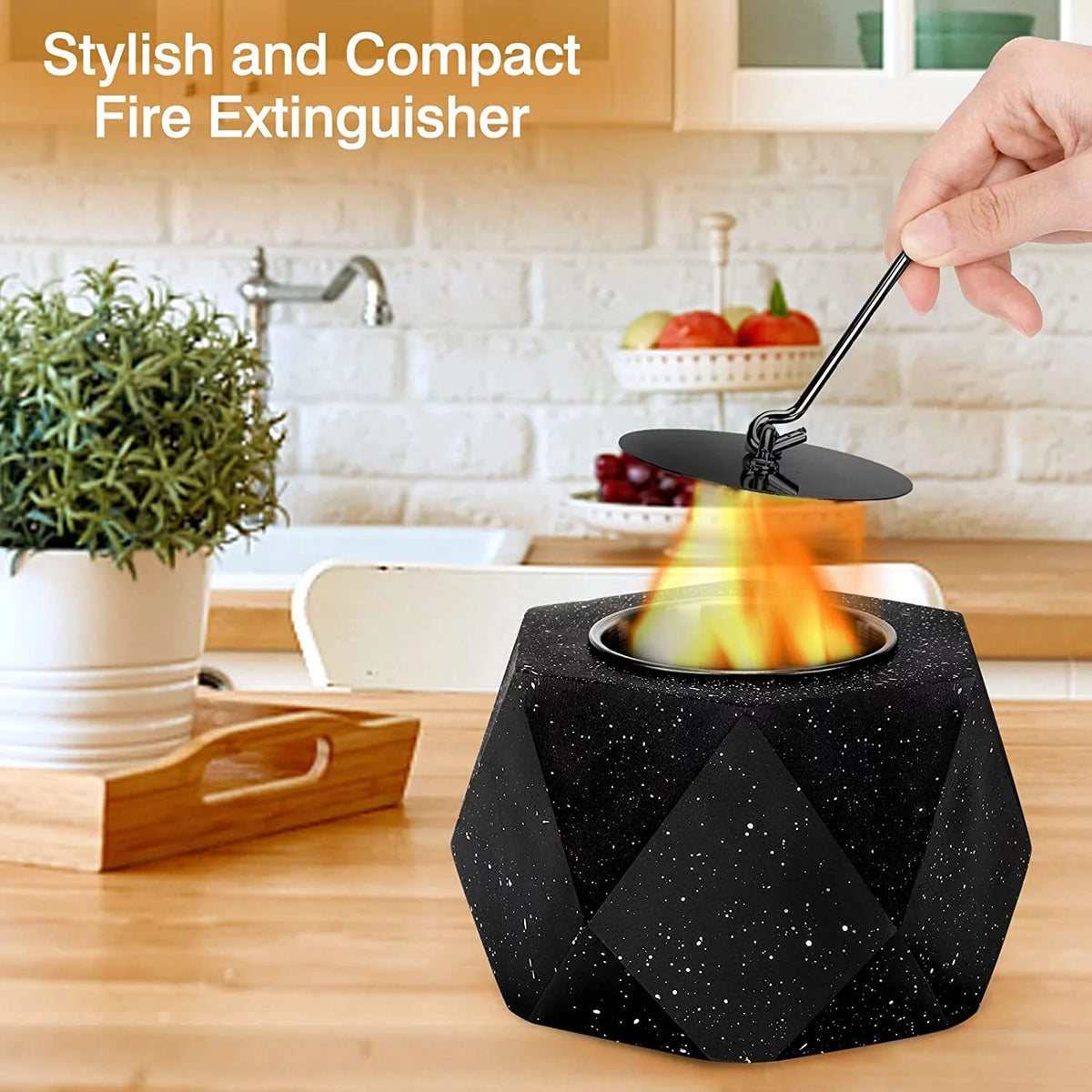 Concrete Tabletop Fire Pit Bowl Alcohol Burner E8265