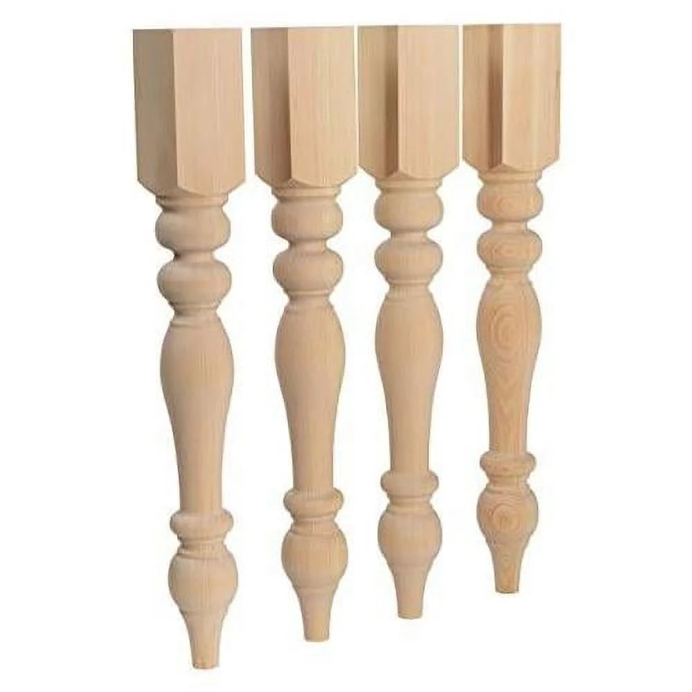 Unfinished Turned Table Legs Set Of 4 U72047