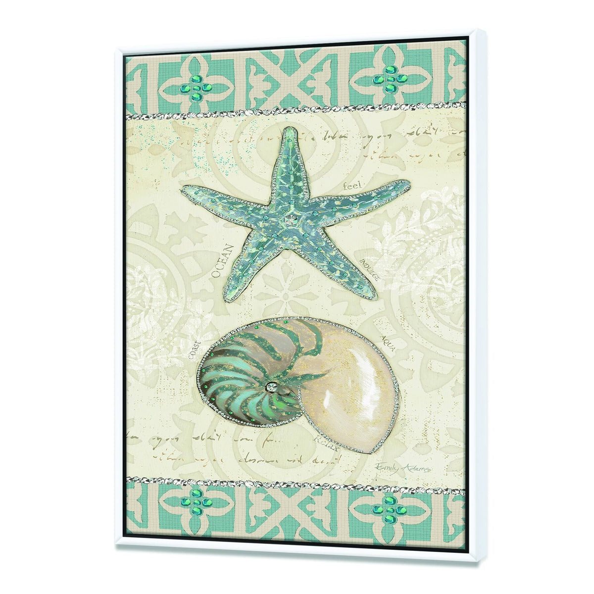 Nautical Coastal Framed Canvas - 34 in. Wide x 44 in. High - Gold K5469