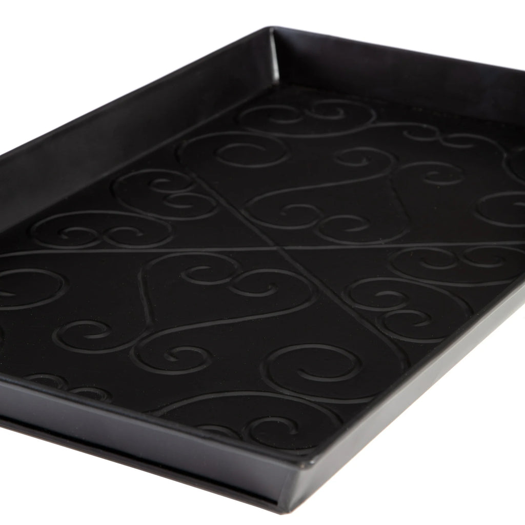 Black Metal Boot Tray with Coir Insert M4456