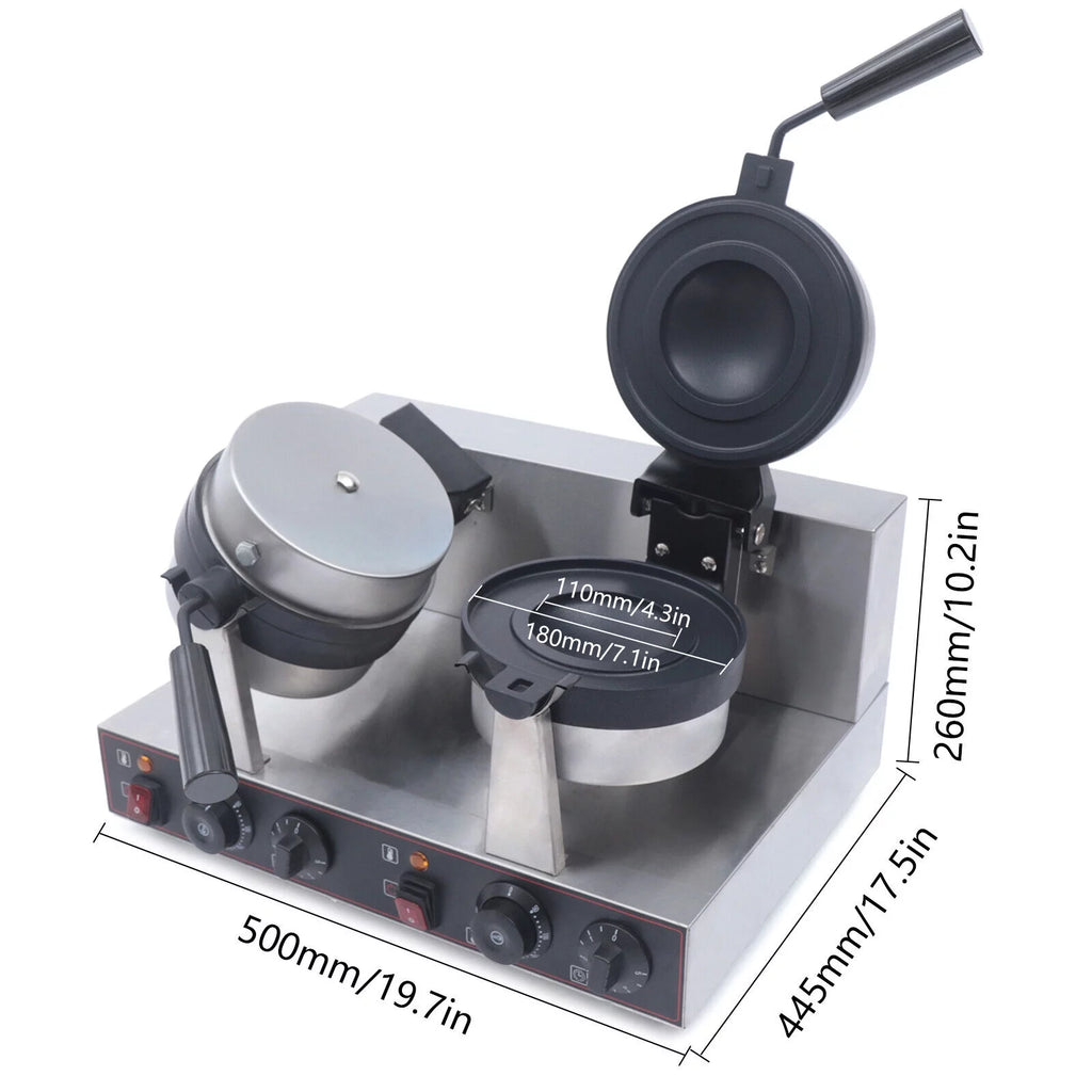 Double Head Stainless Steel Non-stick Electric Waffle Maker 2400W Z8986