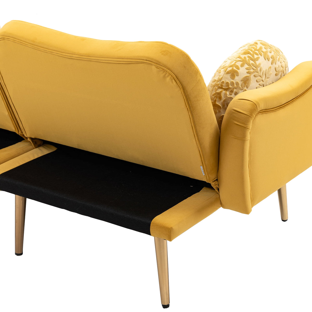 Velvet Love Seats Sofa with 2 Bolster Pillows Z78994