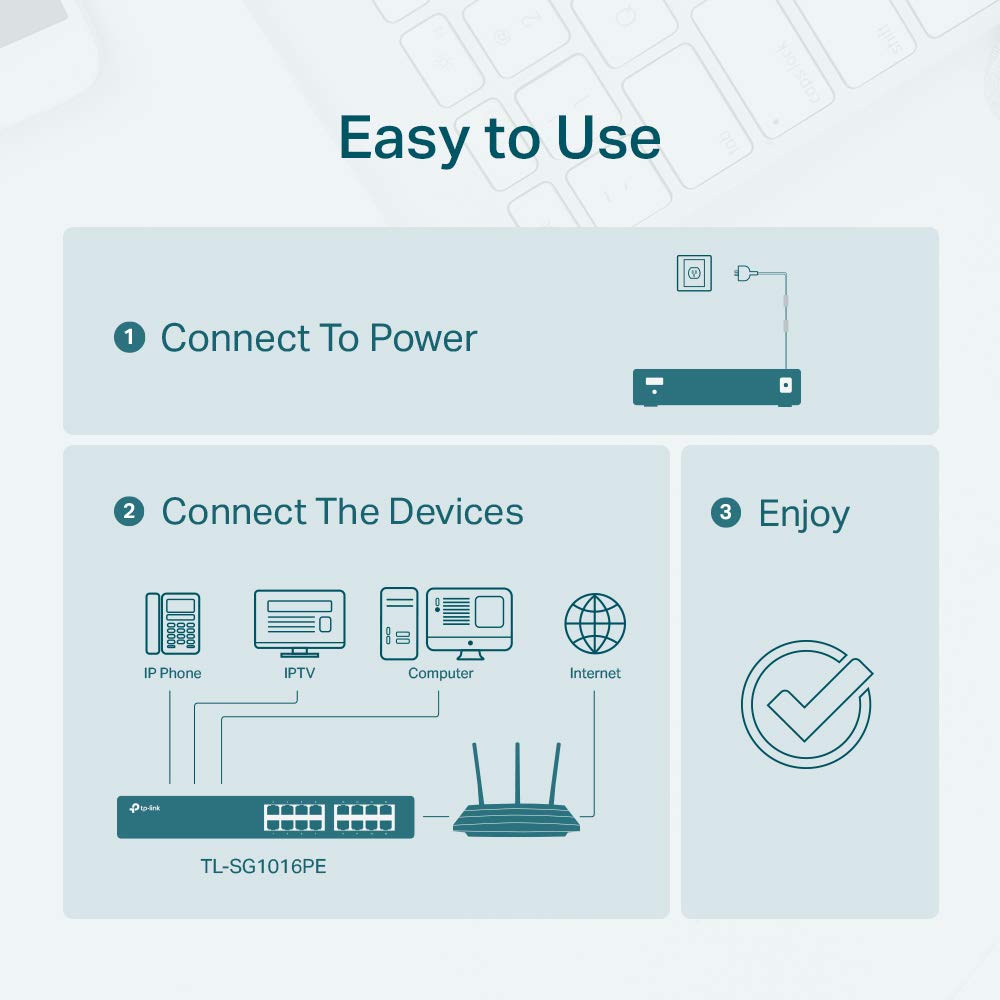 16 Port Gigabit PoE Switch, 8 PoE+ Ports, 150W, Metal N60993