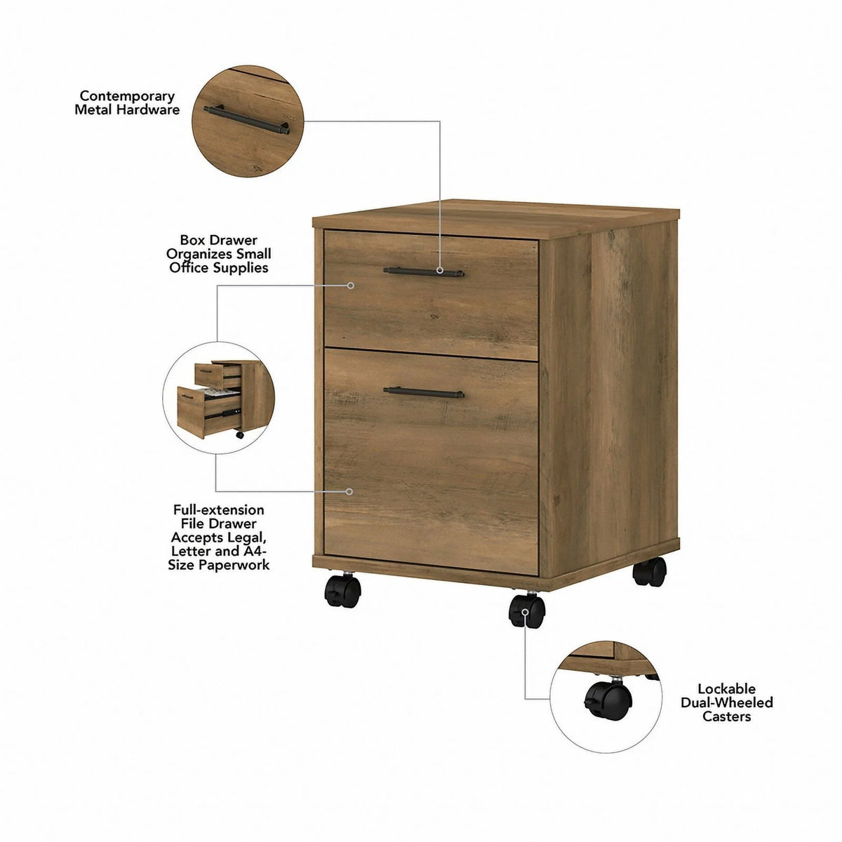 L Desk with Drawers and Bookcase Reclaimed Pine Engineered Wood K4459