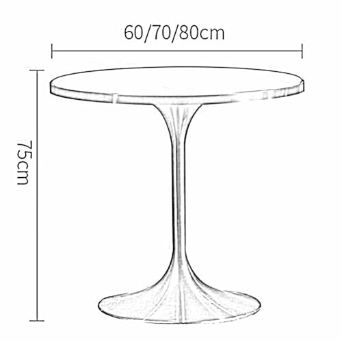 60/70/80cm Round Marble Dining Table with Metal Base U21377