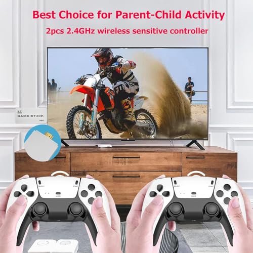 Wireless Retro Gaming Console Built-in 20000+ Classic Games, 4K HDMI, Dual 2.4G Wireless Controllers E767104