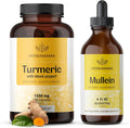 Turmeric Curcumin Capsules and Mullein Leaf Extract Tincture 2 Pack Q65016