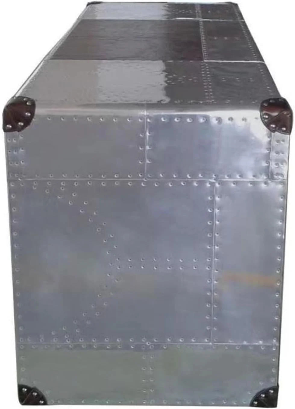 Aluminum Desk with Leather Drawer O2907