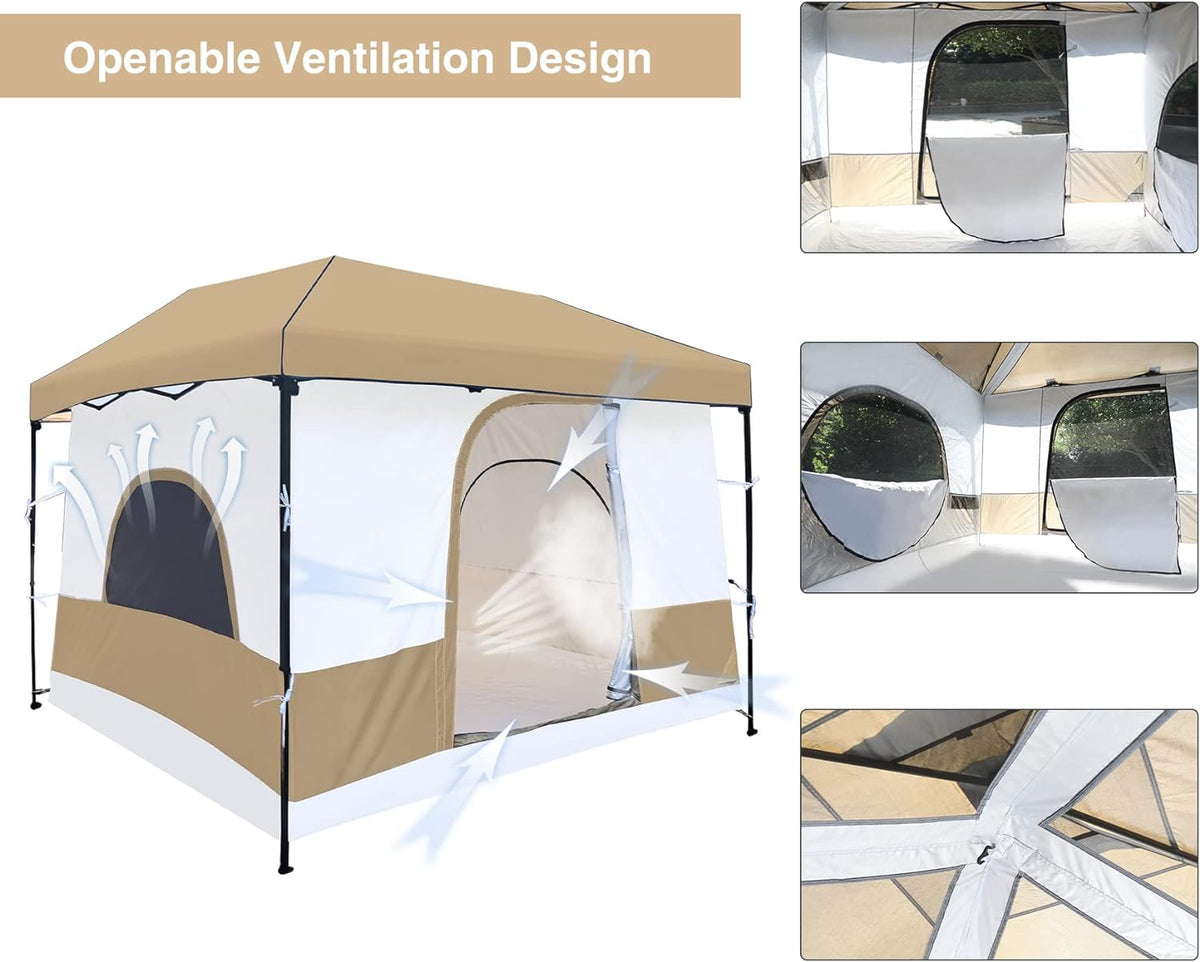 10' x 10' Khaki Camping Inner Tent Square Tent with Full Floor Y887222