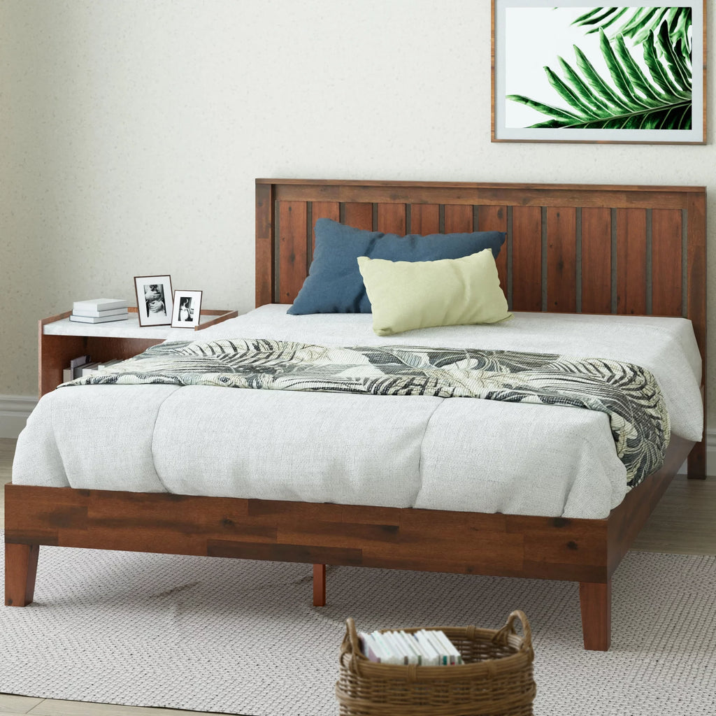 Queen Wood Platform Bed Frame with Headboard S2744