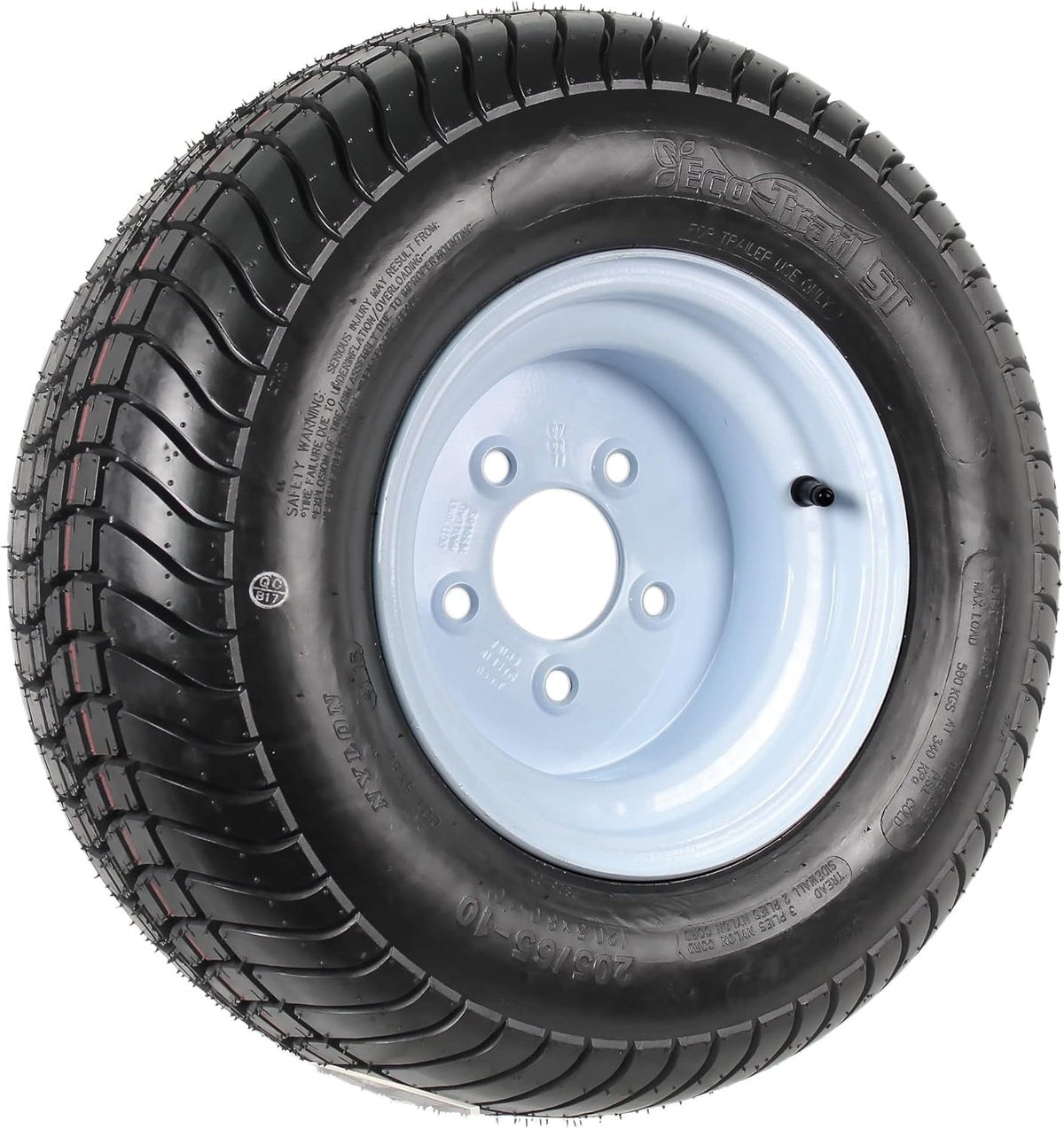 20.5X8.0-10 5 Lug Range E Trailer Tire On Rim P235