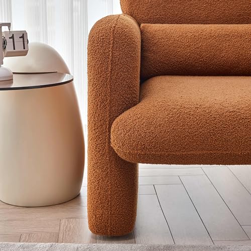 Cream Lambskin Sherpa Fabric Accent Chair L5847