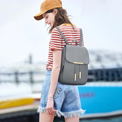 Quilted Leather Backpack Purse (Pink) M7223