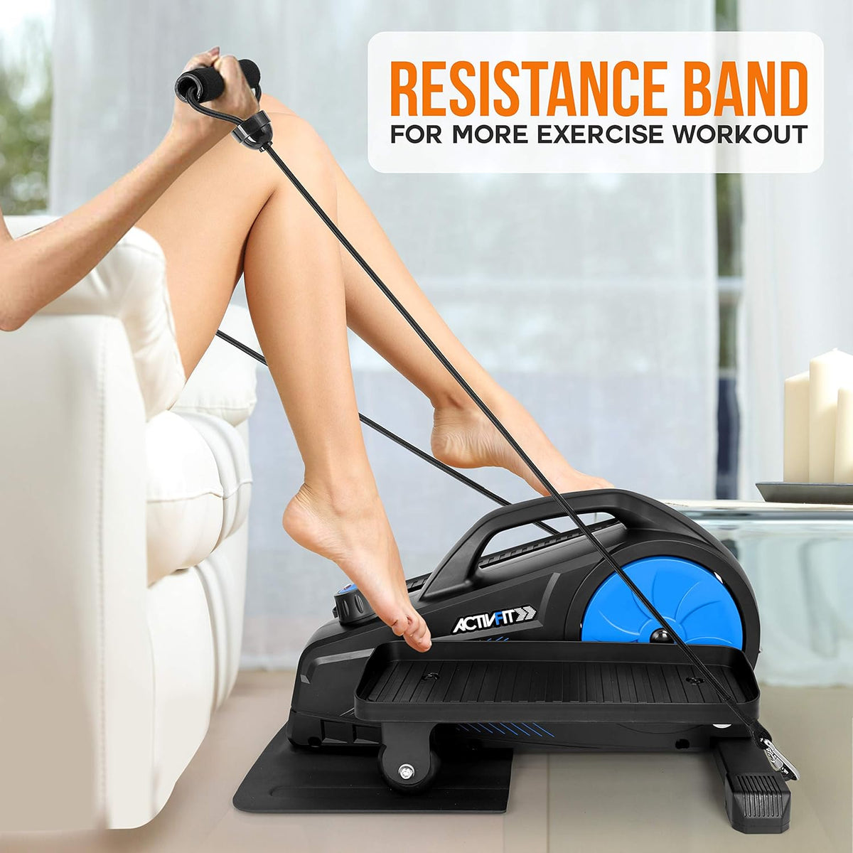 Compact Ergonomic Under Desk Elliptical Machine with 8 Resistance Level X7625