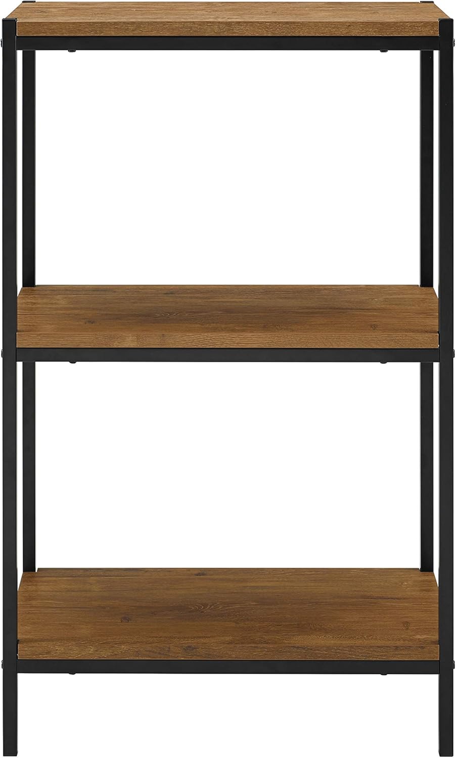 3 Tier Rustic Industrial Bookshelf with Open Shelves A2604