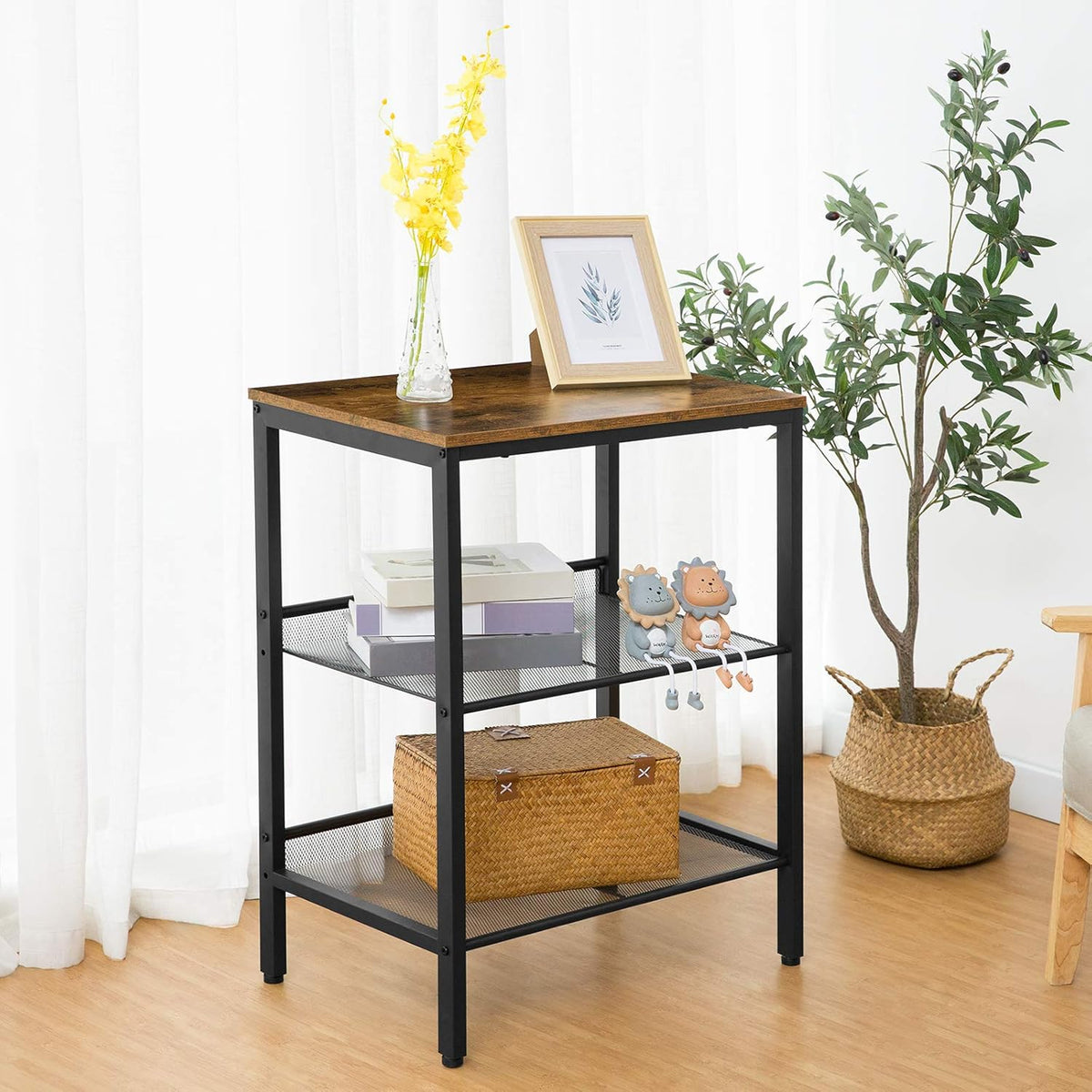 3-Tier Utility Cart on Wheels with Adjustable Feet I8385