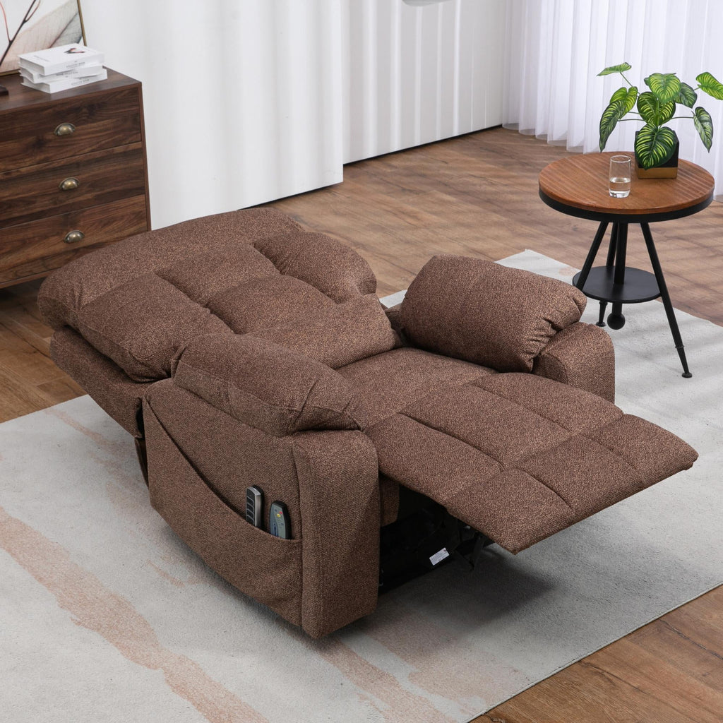 4-Motor Lay Flat Power Lift Recliner Chair with Heat & Massage E150959
