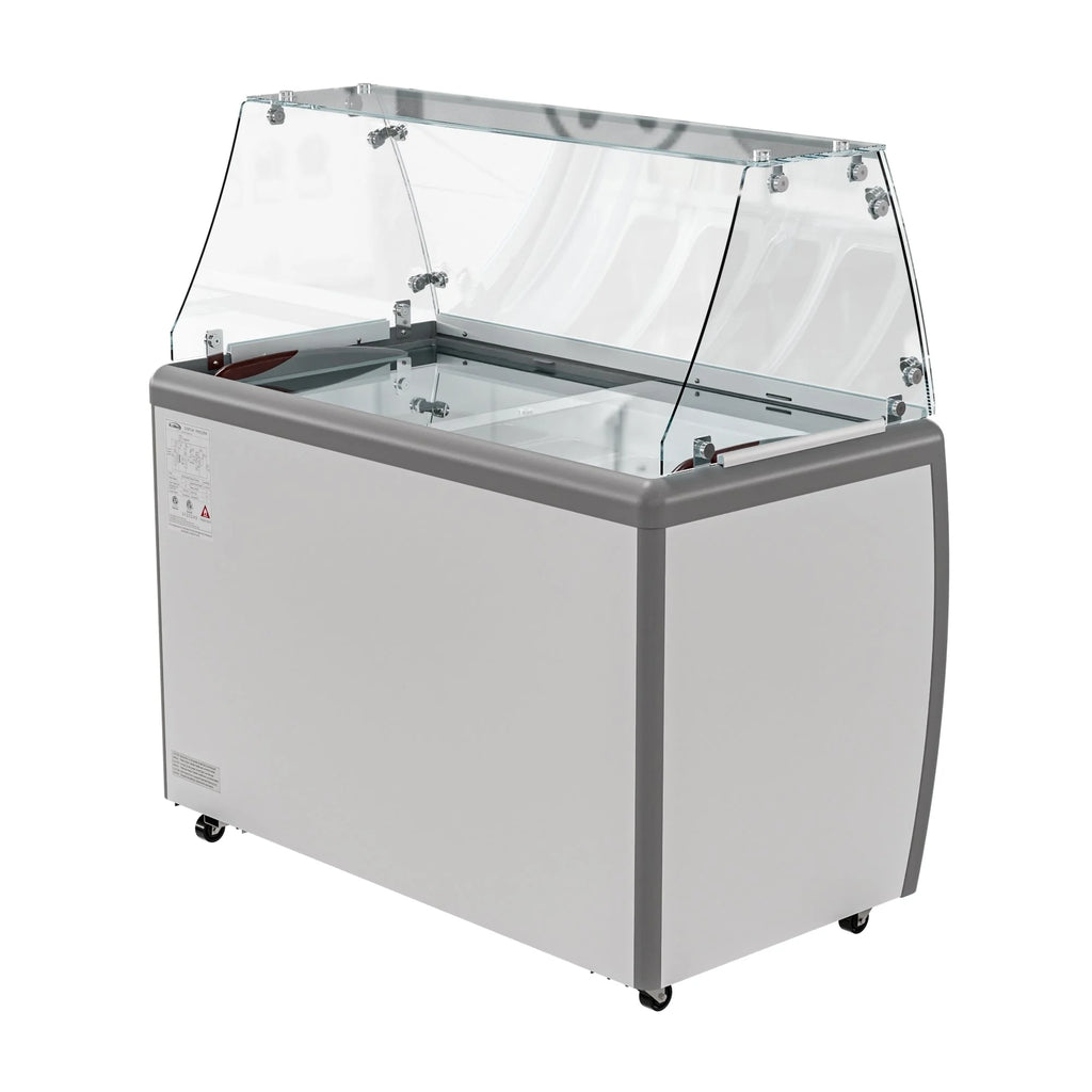 Gelato Dipping Cabinet Display Freezer with Sliding Glass Door and Sneeze Guard 13 cu. ft. R447264