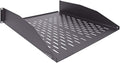 2U 19-Inch Vented Rack Mount Cantilever Server Cabinet Shelf 18-Inches Deep with Lip Black Pack of 2 X37549