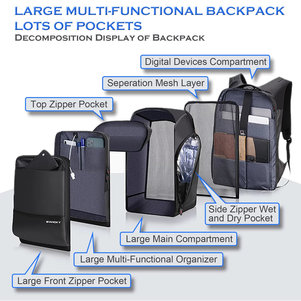 17.3 inch Anti-Theft Laptop Backpack with USB Charging Port B117