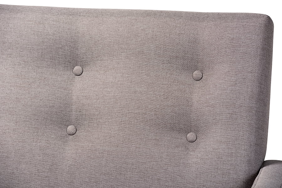 Light Grey Fabric Upholstered Walnut Wood 3-Piece Living Room Set I696